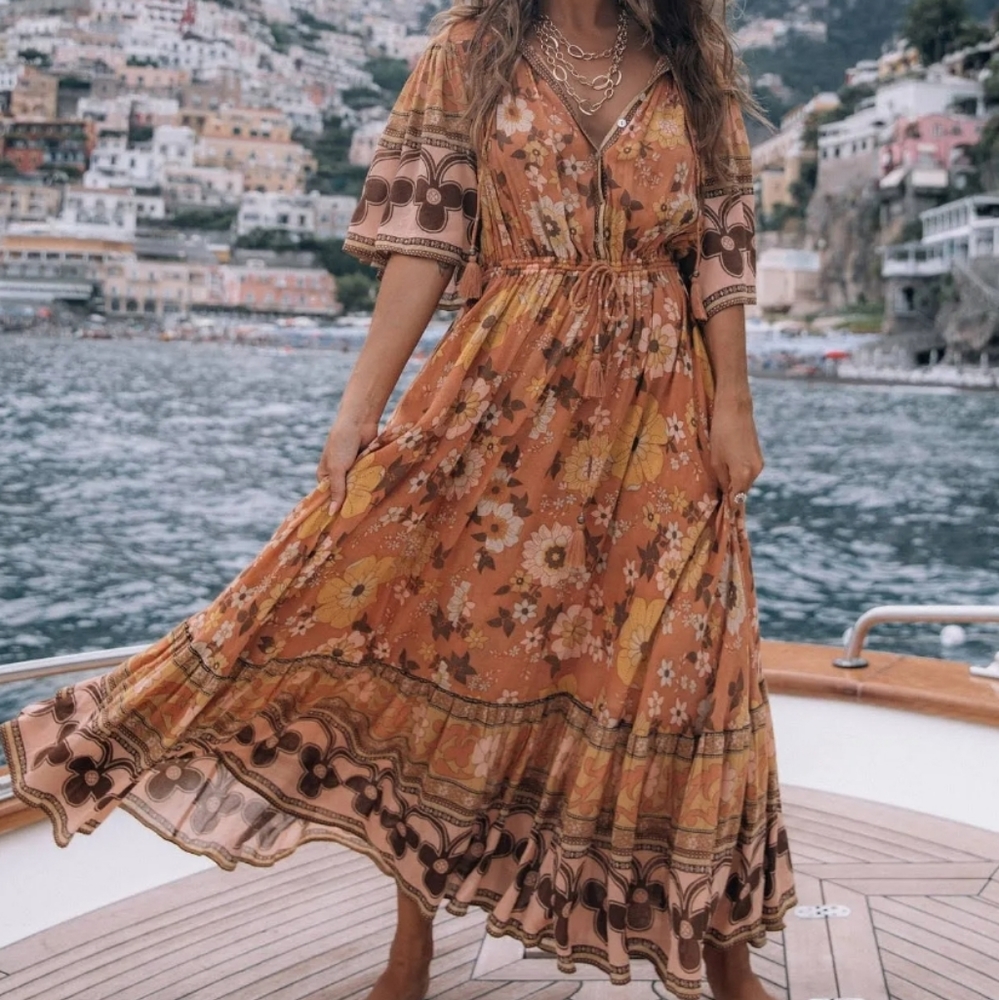 Boho Gypsy Buttercup Dress L